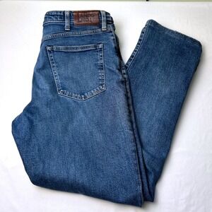 Lands' End Mens Square Rigger Traditional Fit Medium Wash Jeans Size 38 Stretch